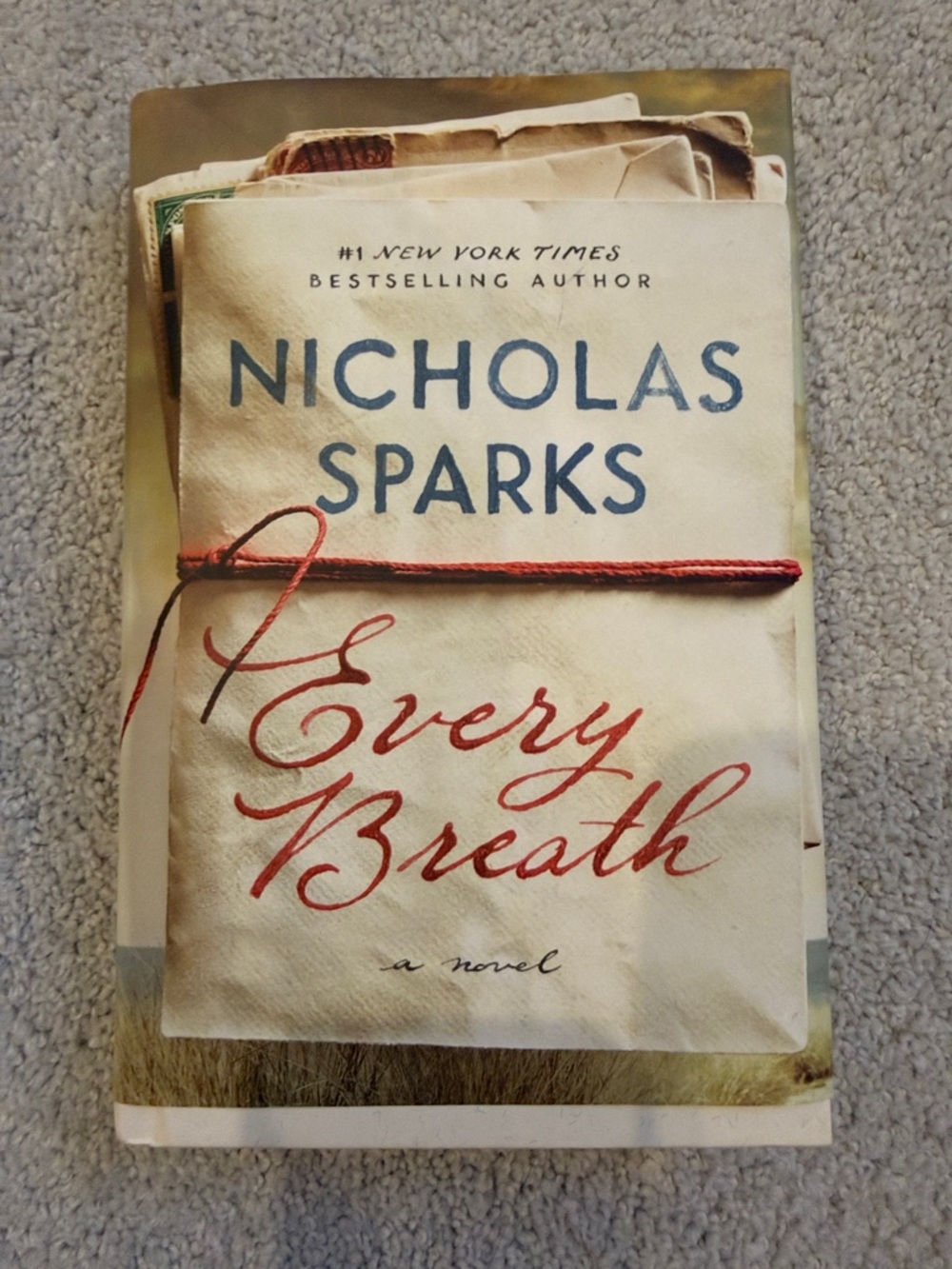 Nicholas Sparks "Every Breath" Hardback - Cream & Red Cover -Signed copy